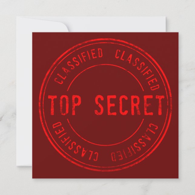 Spy Surprise Birthday Party Top Secret Classified Invitation (Front)