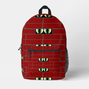 Spying Eyes Brick Wall Printed Backpack