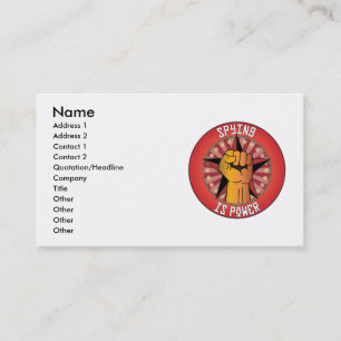 Spying Is Power Business Card