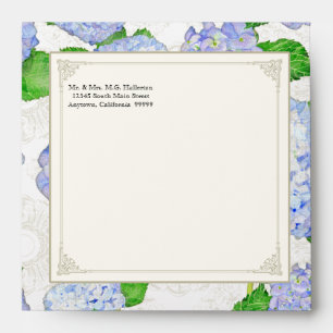 Sq Matching Envelopes Blue Hydrangea Lace Floral
