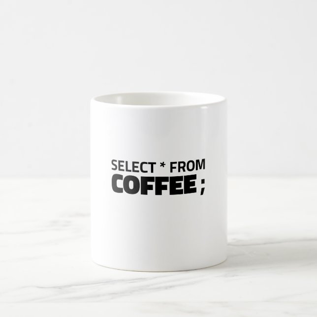 SQL Coffee Code Design | SELECT Query Mug (Center)