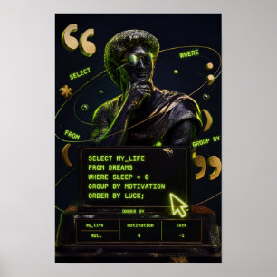 SQL Motivation Funny Programmer Poster