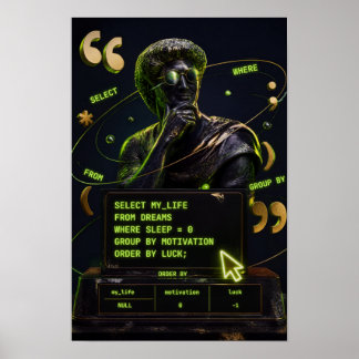 SQL Motivation Funny Programmer Poster
