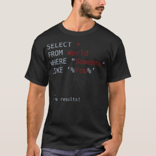SQL No Results Code Funny Programming Coding Gift  T-Shirt