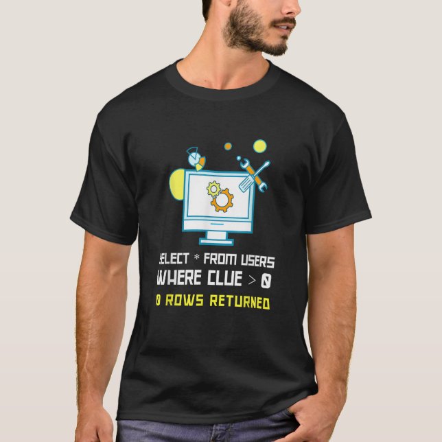 SQL Programmer Coding Hacker Technology DBA  SQL Q T-Shirt (Front)