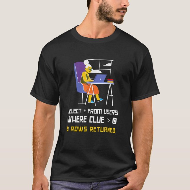 SQL Programming Joke Developer DBA  IT Merch SQL T-Shirt (Front)