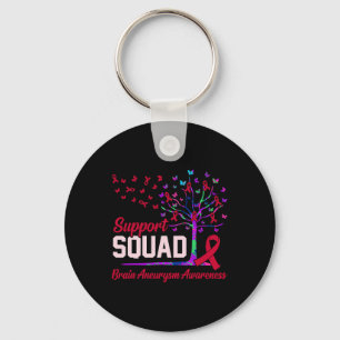Squad Brain Aneurysm Awareness Month Support Graph Key Ring