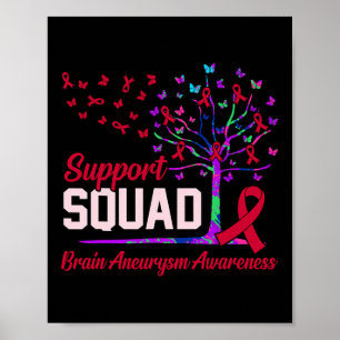 Squad Brain Aneurysm Awareness Month Support Graph Poster