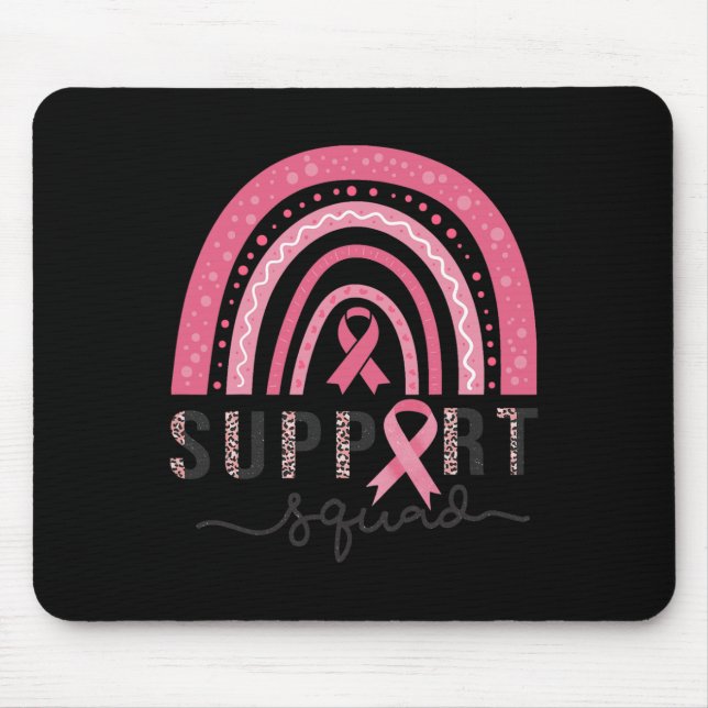 Squad Breast Cancer Awareness Leopard Pink Rainbow Mouse Pad (Front)