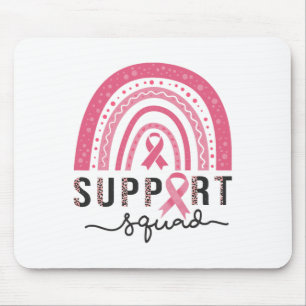 Squad Breast Cancer Awareness Leopard Pink Rainbow Mouse Pad