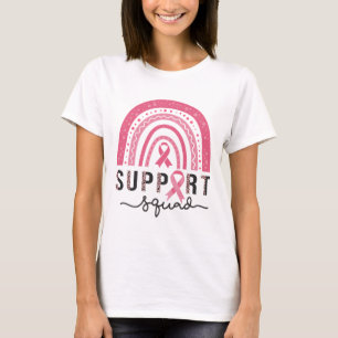 Squad Breast Cancer Awareness Leopard Pink Rainbow T-Shirt