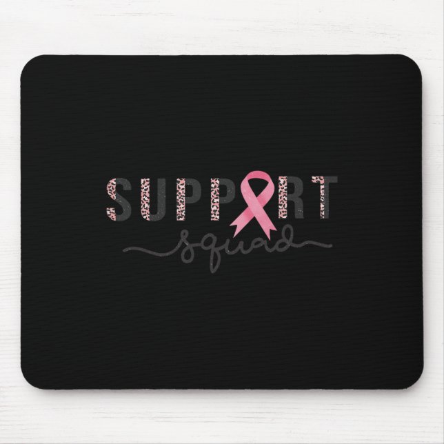 Squad Breast Cancer Awareness Leopard Pink Ribbon  Mouse Pad (Front)