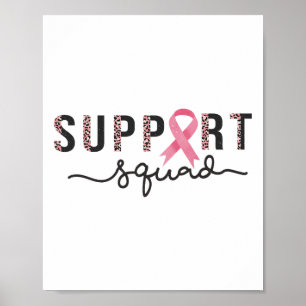 Squad Breast Cancer Awareness Leopard Pink Ribbon Poster