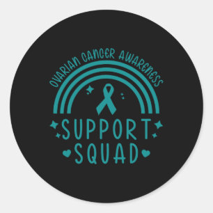 Squad Breast Cancer - In October We Wear Teal Ribb Classic Round Sticker