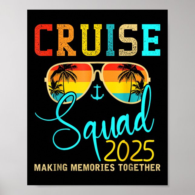 Squad Crew Cruise 2025 Summer Vacation Matching Fa Poster (Front)