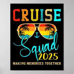 Squad Crew Cruise 2025 Summer Vacation Matching Fa Poster
