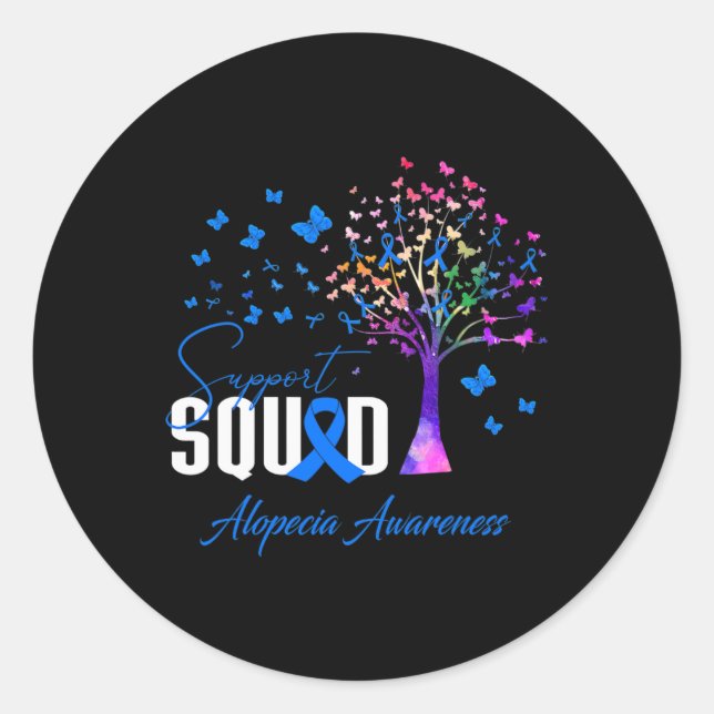 Squad For Alopecia Awareness  Classic Round Sticker (Front)