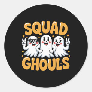 Squad Ghosts Matching Funny Halloween 2 Classic Round Sticker