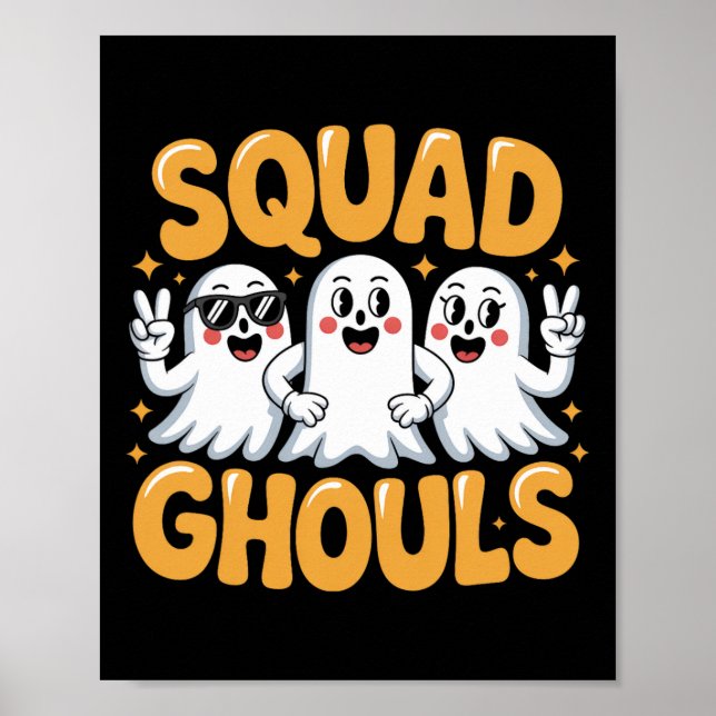 Squad Ghosts Matching Funny Halloween 2  Poster (Front)