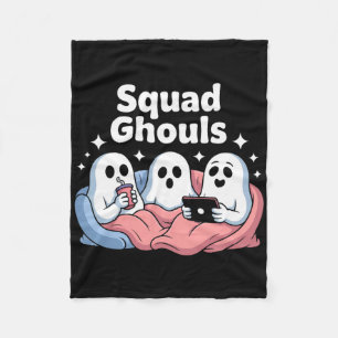 Squad Ghosts Matching Funny Halloween 5 Fleece Blanket