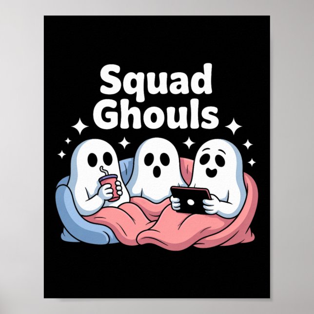 Squad Ghosts Matching Funny Halloween 5  Poster (Front)