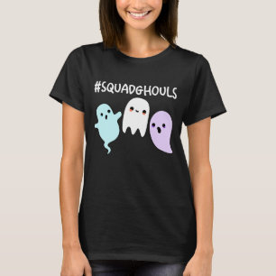 Squad Ghouls Funny Halloween Ghost Pun Dark BG T-Shirt