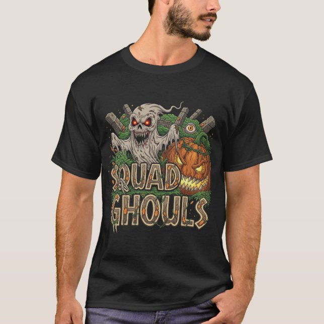 Squad Ghouls Halloween Graveyard Horror T-Shirt (Front)
