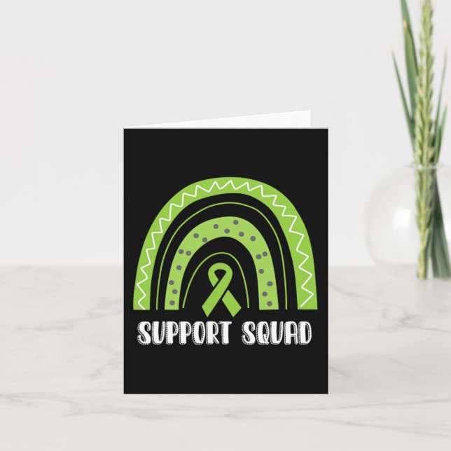 Squad Green Rainbow Kidney Disease Awareness  Card (Front)