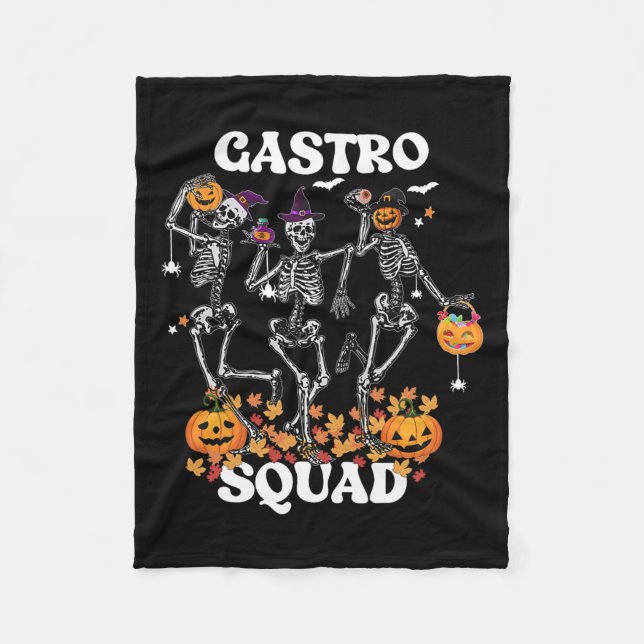 Squad Halloween Skeleton Dancing Endoscopy Nurse G Fleece Blanket (Front)