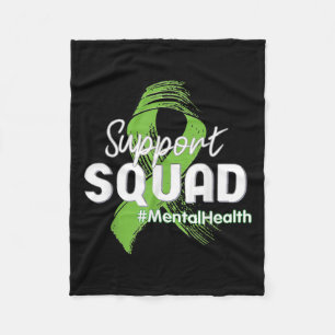 Squad Mental Health Awareness Lime Green Ribbon 1  Fleece Blanket