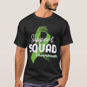 Squad Mental Health Awareness Lime Green Ribbon 1  T-Shirt