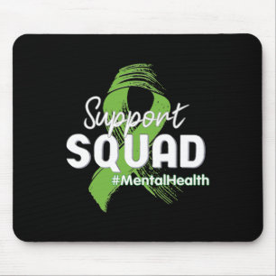 Squad Mental Health Awareness Lime Green Ribbon Mouse Pad