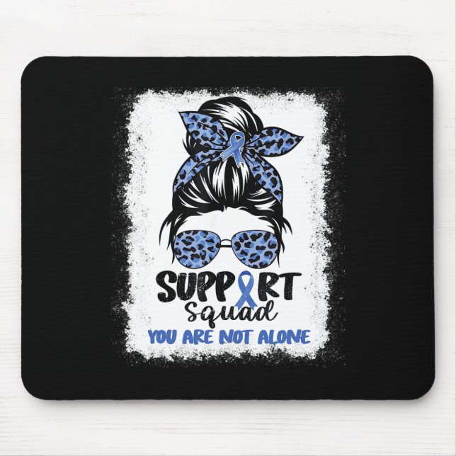 Squad Messy Bun Blue Warrior Alopecia Awareness  Mouse Pad (Front)