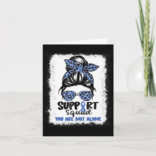 Squad Messy Bun Blue Warrior Ataxia Awareness  Card (Front)