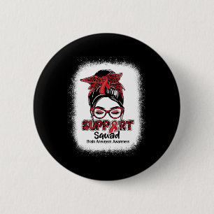 Squad Messy Bun Burgundy Ribbon Brain Aneurysm 1  6 Cm Round Badge