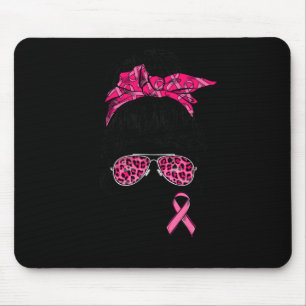 Squad Messy Bun Pink Warrior Breast Cancer Awarene Mouse Pad