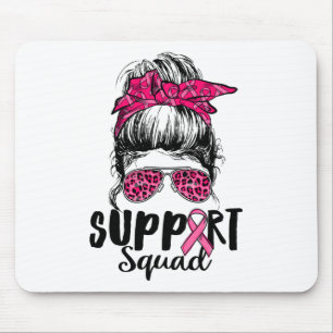 Squad Messy Bun Pink Warrior Breast Cancer Awarene Mouse Pad