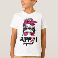 Squad Messy Bun Pink Warrior Breast Cancer Awarene