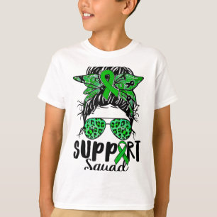Squad Messy Bun Warrior Green Mental Health Proble T-Shirt