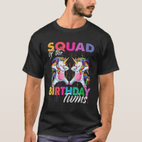 Squad Of Birthday Twins Boy Girl Dabbing Unicorn T