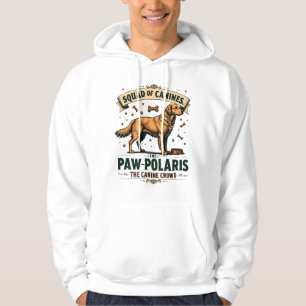 Squad of Canines Vintage Dog Pun Graphic with Gold Hoodie