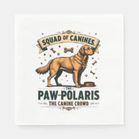 Squad of Canines Vintage Dog Pun Graphic with Gold