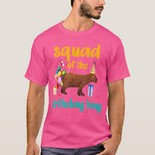 Squad Of The Birthday Boy Funny Capybara Birthday T-Shirt