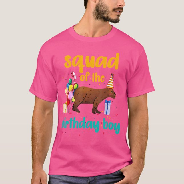 Squad Of The Birthday Boy Funny Capybara Birthday  T-Shirt (Front)