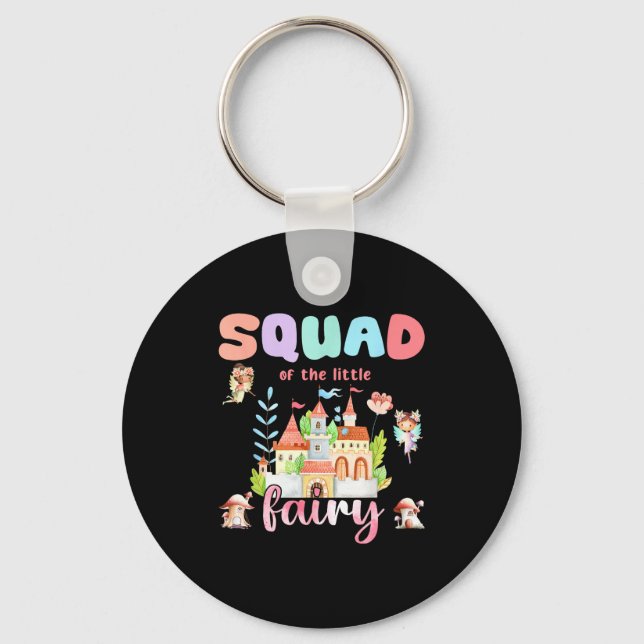 Squad Of The Little Fairy 1st Birthday Girl Fairyt Key Ring (Front)