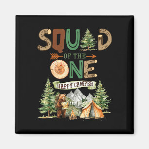 Squad of the one happy camper 1st birthday camping magnet