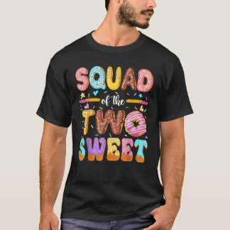 Squad Of The Two Sweet 2Nd Birthday Girl Doughnut T-Shirt