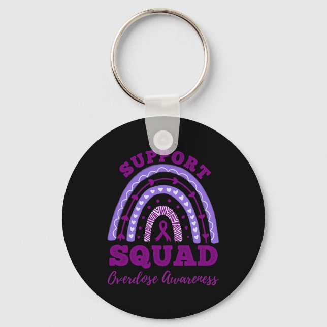 Squad Overdose Awareness Rainbow 1  Key Ring (Front)
