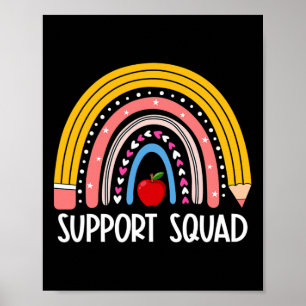 Squad Rainbow Back To School Support Teacher Team  Poster
