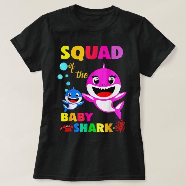 Squad Shark Squad Shark Family Mother's Day  T-Shirt (Design Front)